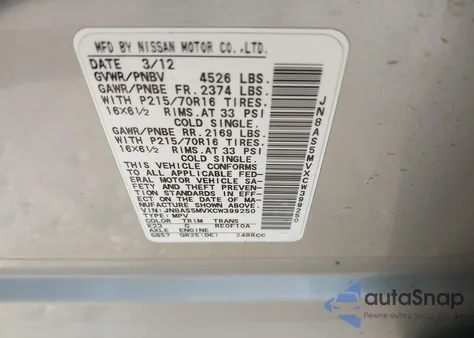 2012 Nissan Rogue S from USA, damaged, VIN JN8AS5MVXCW399250